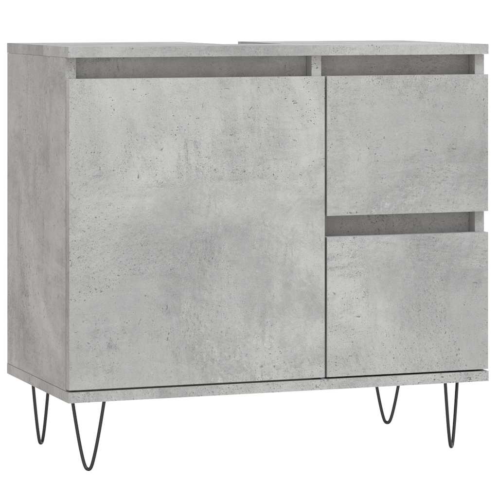 badeværelsesskab 65x33x60 cm konstrueret træ betongrå