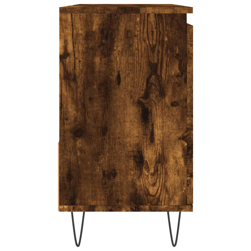 badeværelsesskab 65x33x60 cm konstrueret træ røget egetræ
