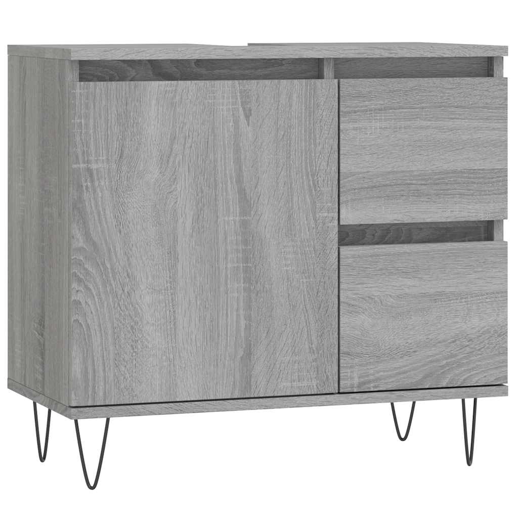 badeværelsesskab 65x33x60 cm konstrueret træ grå sonoma-eg