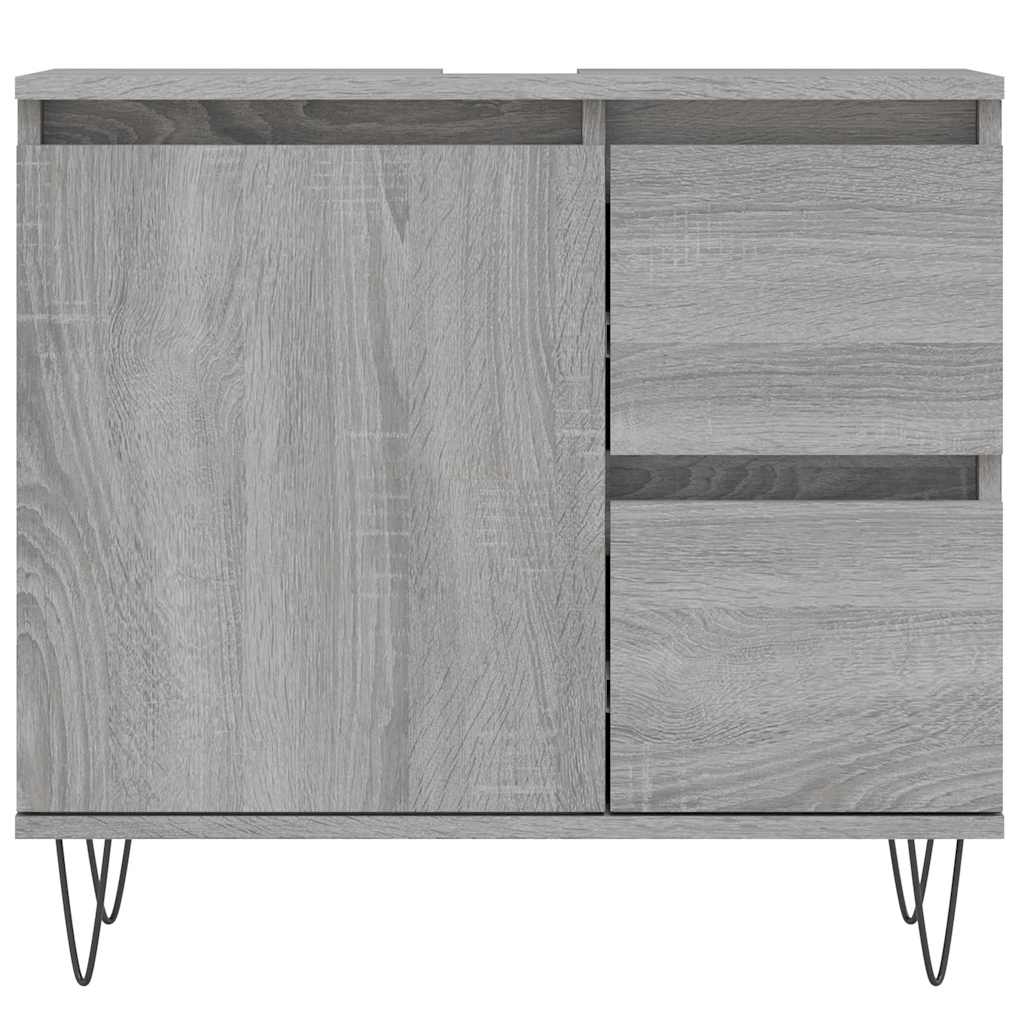badeværelsesskab 65x33x60 cm konstrueret træ grå sonoma-eg