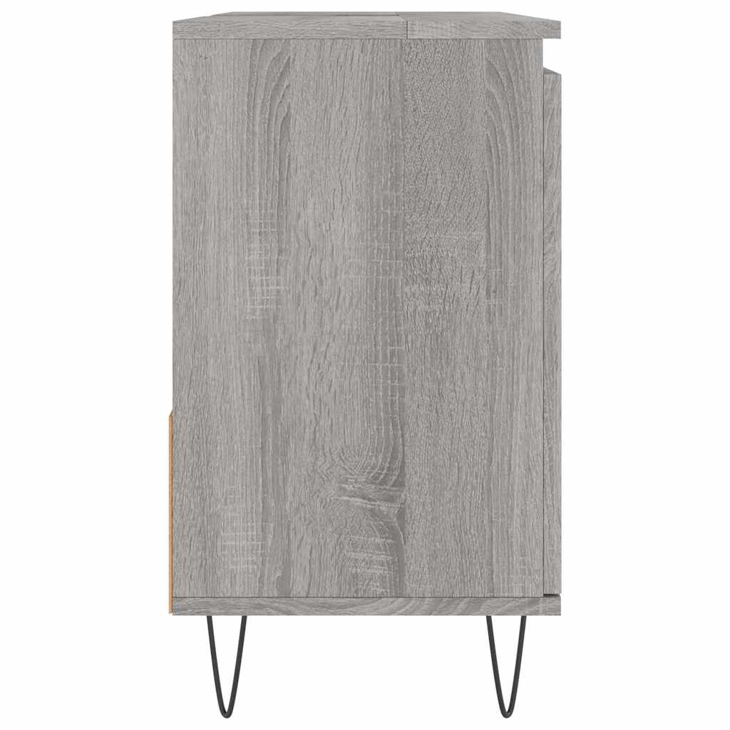 badeværelsesskab 65x33x60 cm konstrueret træ grå sonoma-eg