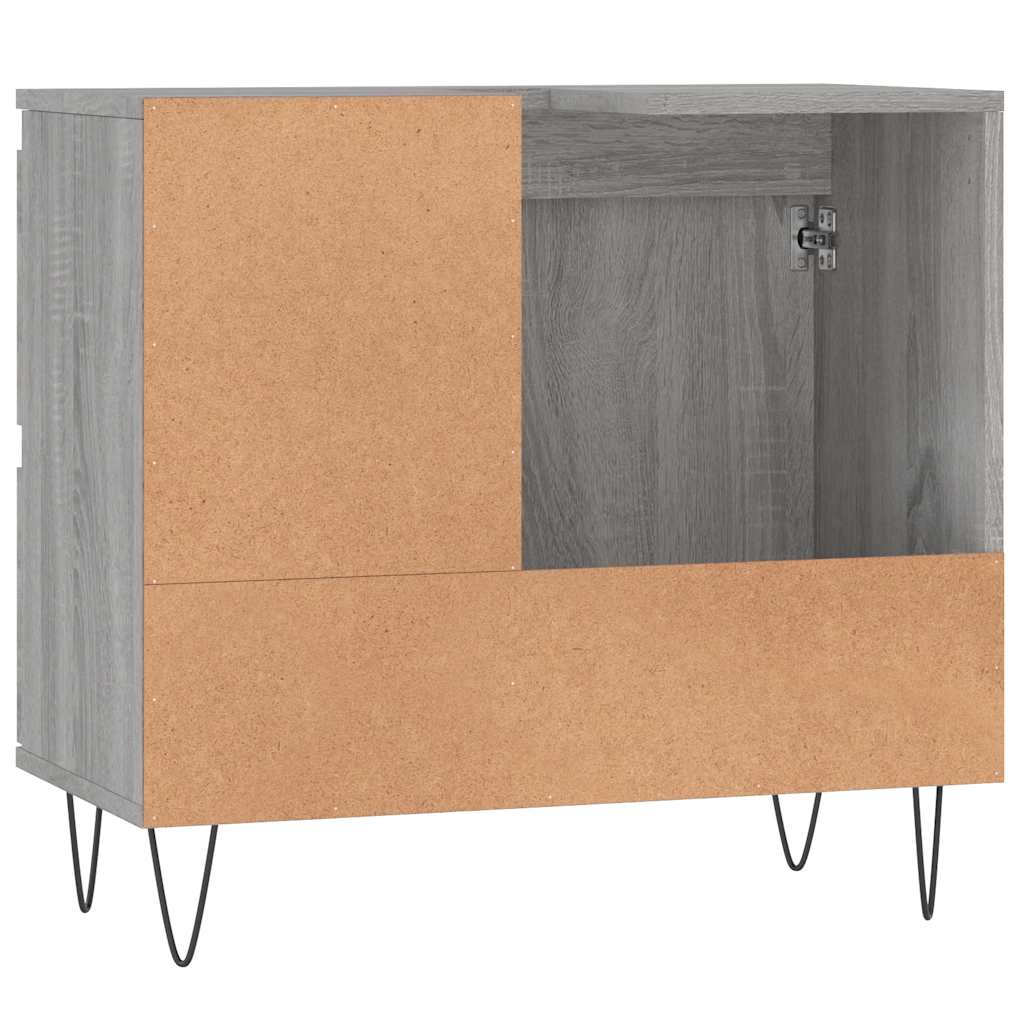badeværelsesskab 65x33x60 cm konstrueret træ grå sonoma-eg