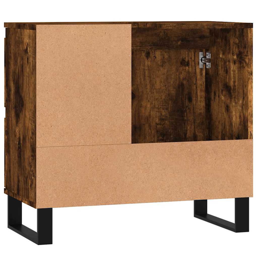 badeværelsesskab 65x33x60 cm konstrueret træ røget egetræ