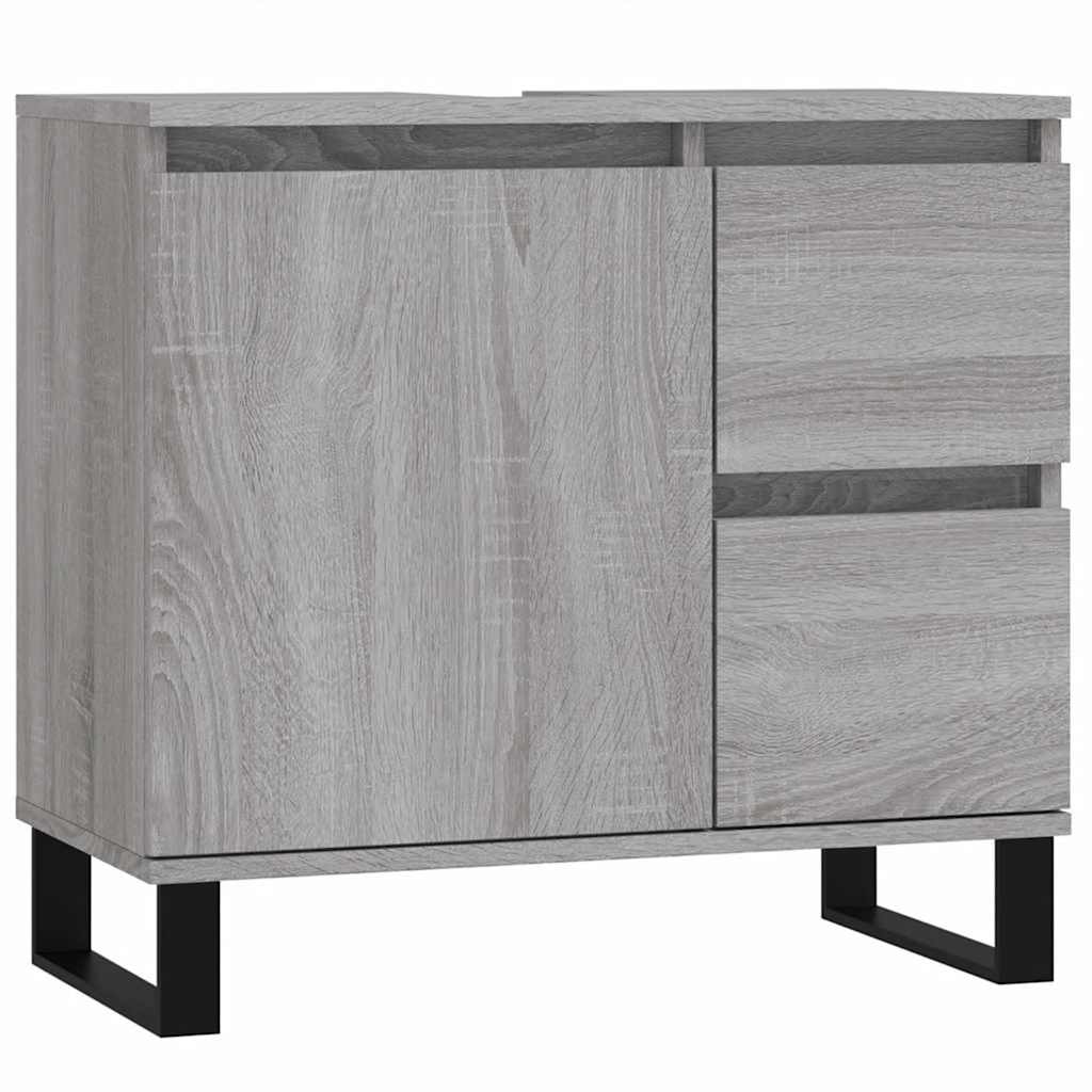 badeværelsesskab 65x33x60 cm konstrueret træ grå sonoma-eg