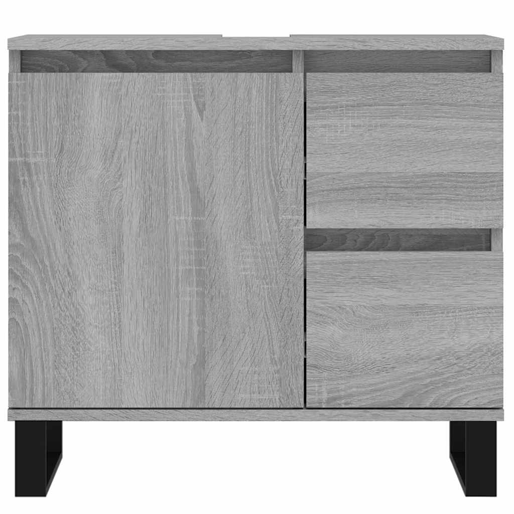 badeværelsesskab 65x33x60 cm konstrueret træ grå sonoma-eg