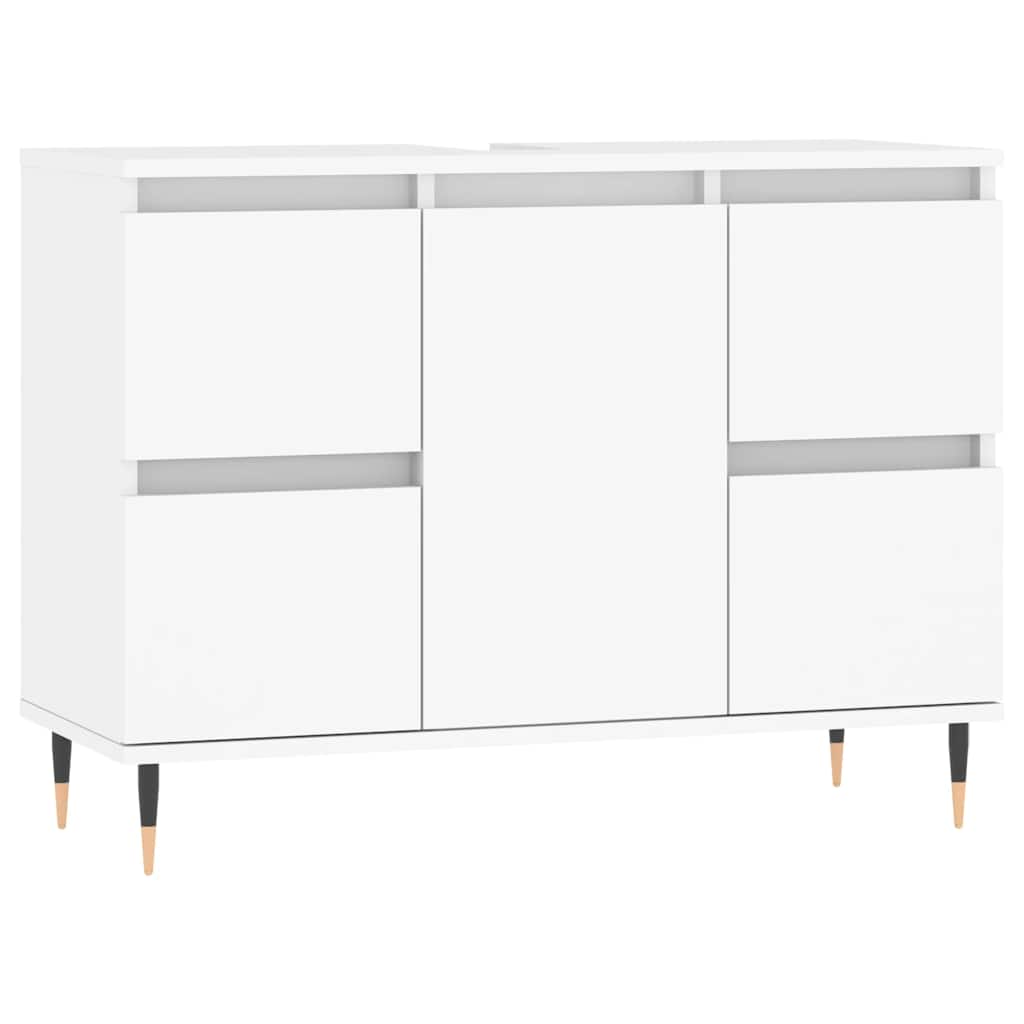 badeværelsesskab 80x33x60 cm konstrueret træ hvid
