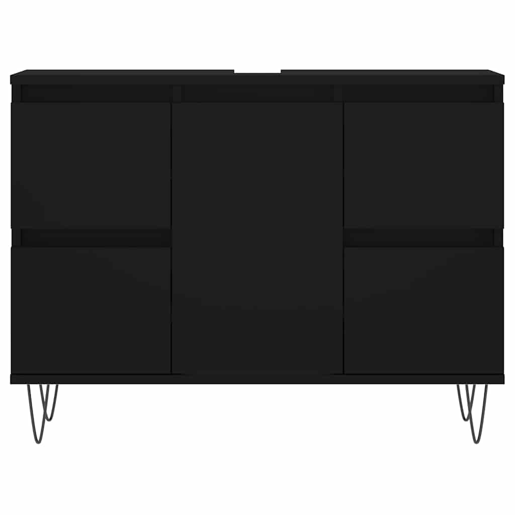 badeværelsesskab 80x33x60 cm konstrueret træ sort