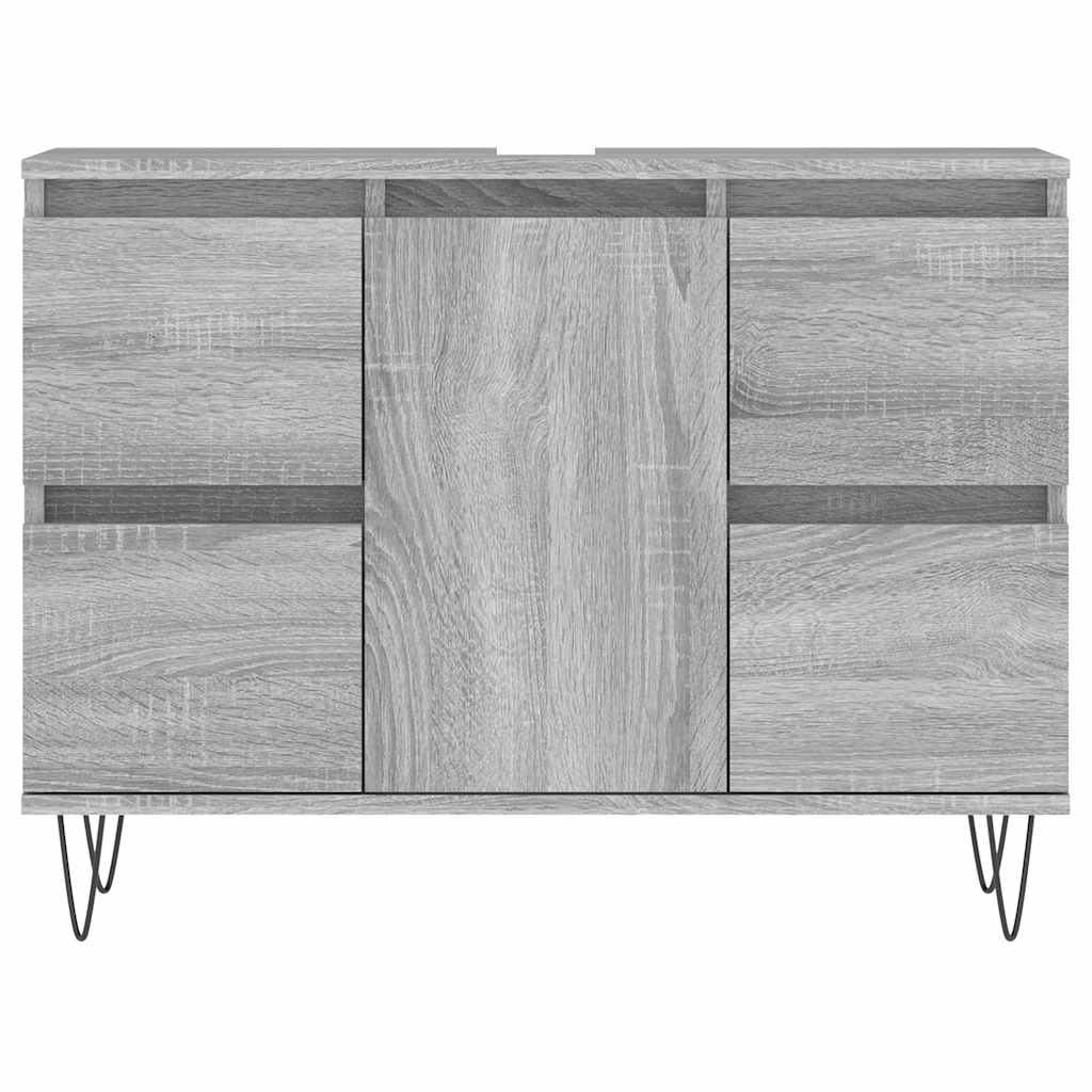 badeværelsesskab 80x33x60 cm konstrueret træ grå sonoma-eg