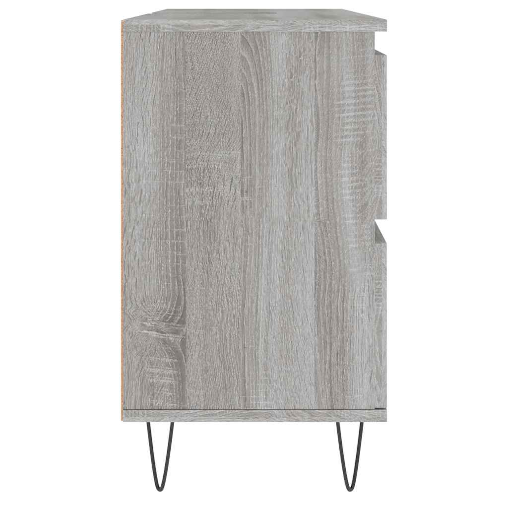 badeværelsesskab 80x33x60 cm konstrueret træ grå sonoma-eg