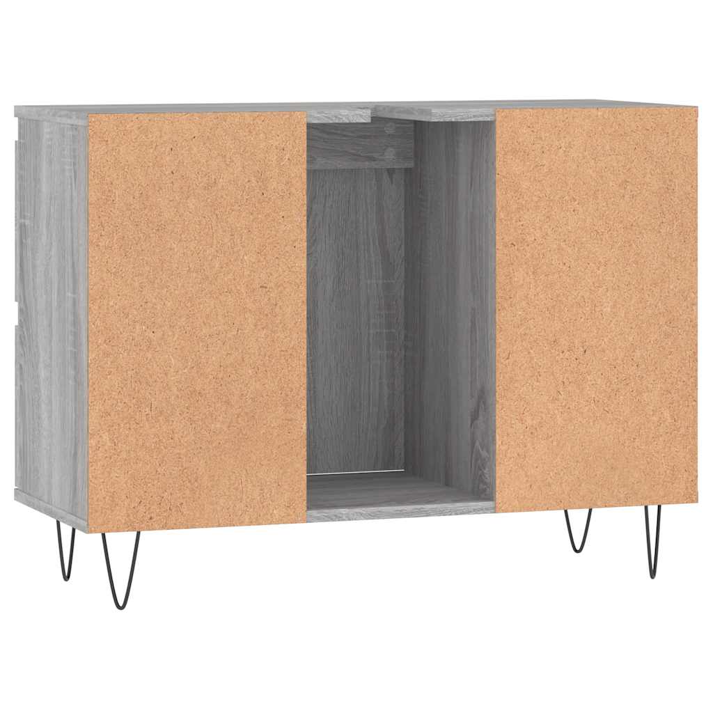 badeværelsesskab 80x33x60 cm konstrueret træ grå sonoma-eg