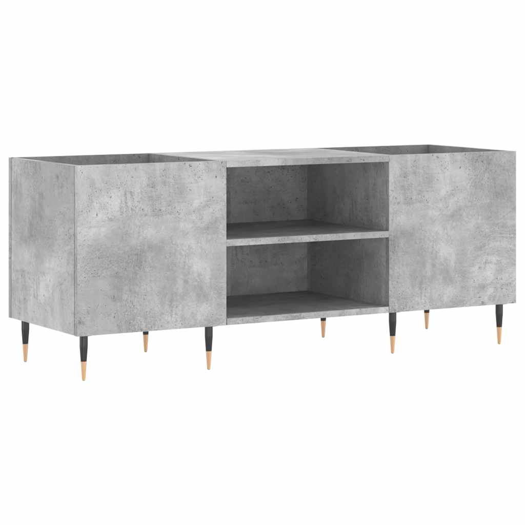 vinylskab 121x38x48 cm konstrueret træ betongrå