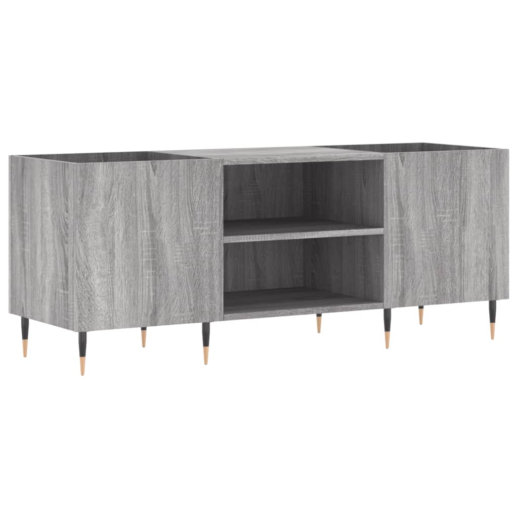 vinylskab 121x38x48 cm konstrueret træ grå sonoma-eg