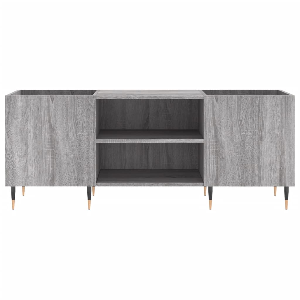 vinylskab 121x38x48 cm konstrueret træ grå sonoma-eg