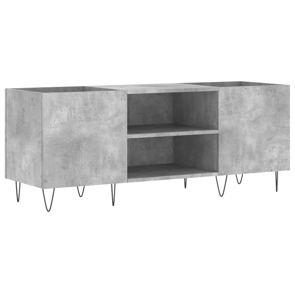vinylskab 121x38x48 cm konstrueret træ betongrå