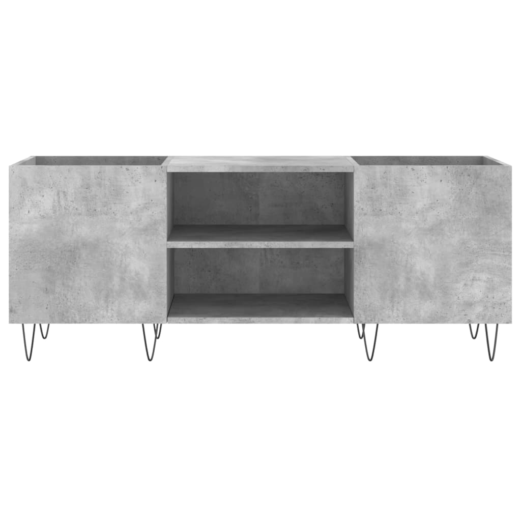 vinylskab 121x38x48 cm konstrueret træ betongrå