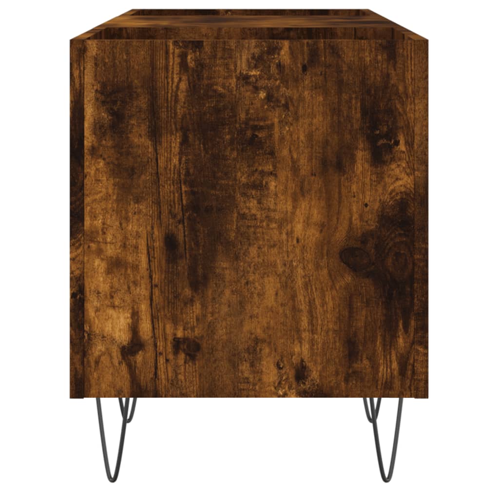 vinylskab 121x38x48 cm konstrueret træ røget egetræsfarve