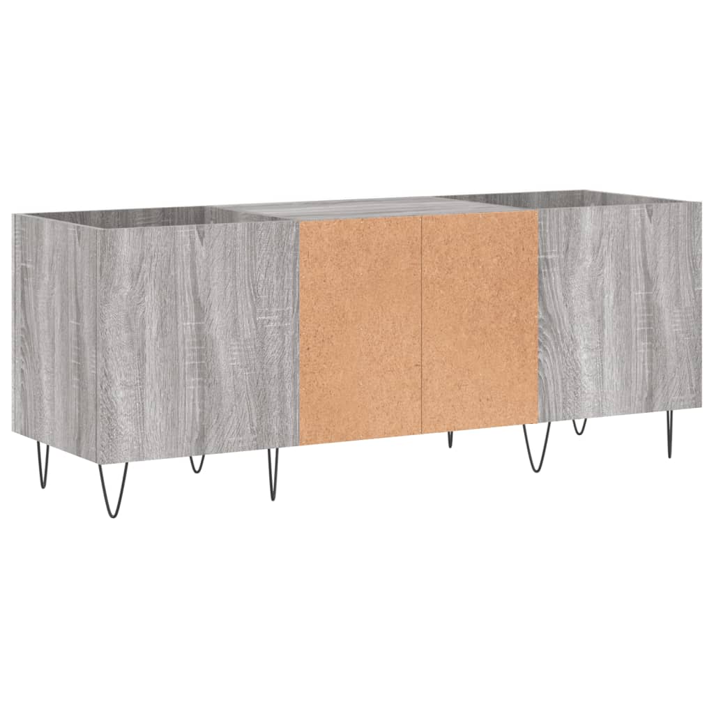 vinylskab 121x38x48 cm konstrueret træ grå sonoma-eg