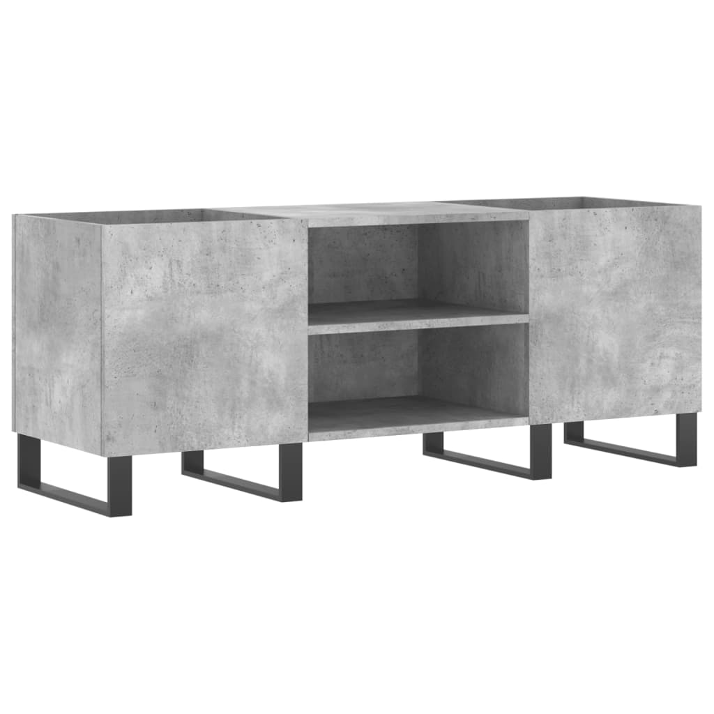 vinylskab 121x38x48 cm konstrueret træ betongrå