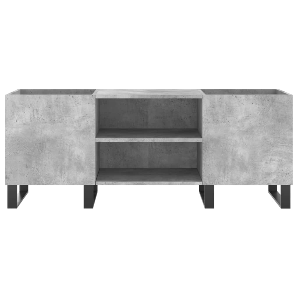 vinylskab 121x38x48 cm konstrueret træ betongrå
