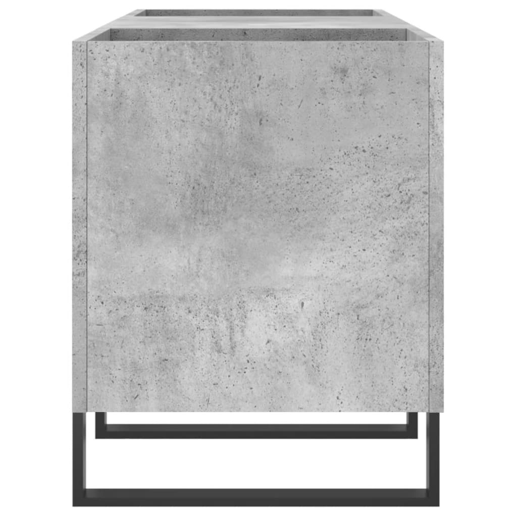 vinylskab 121x38x48 cm konstrueret træ betongrå