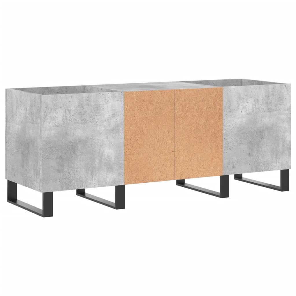vinylskab 121x38x48 cm konstrueret træ betongrå