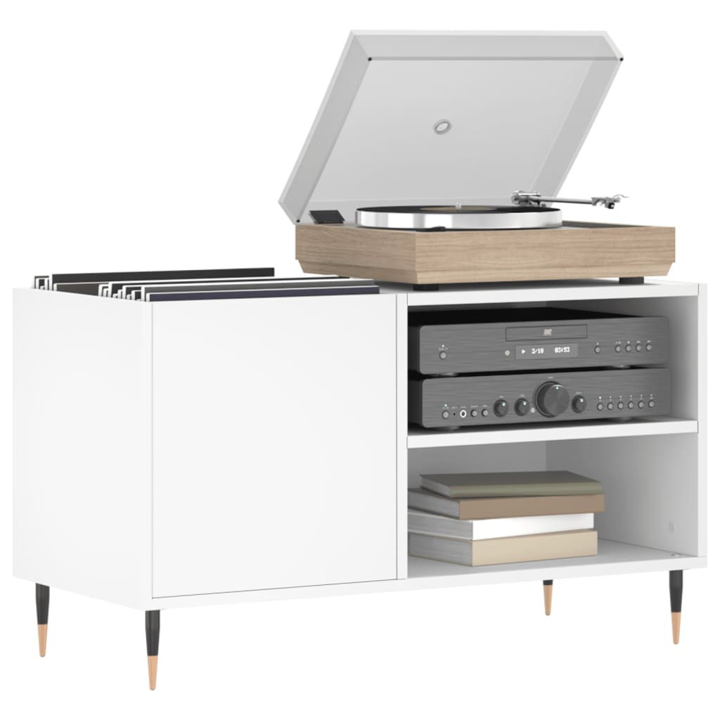 vinylskab 85x38x48 cm konstrueret træ hvid