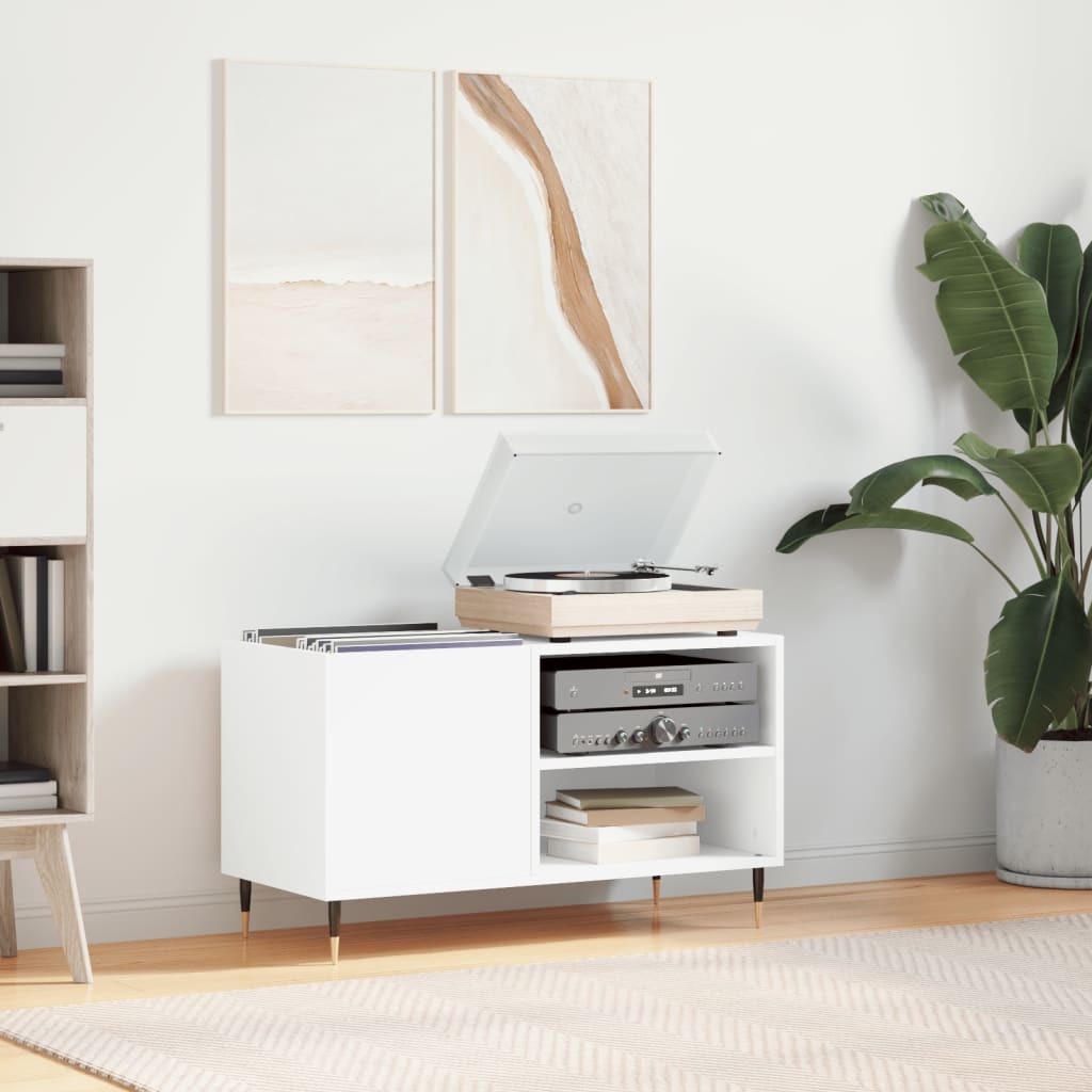 vinylskab 85x38x48 cm konstrueret træ hvid