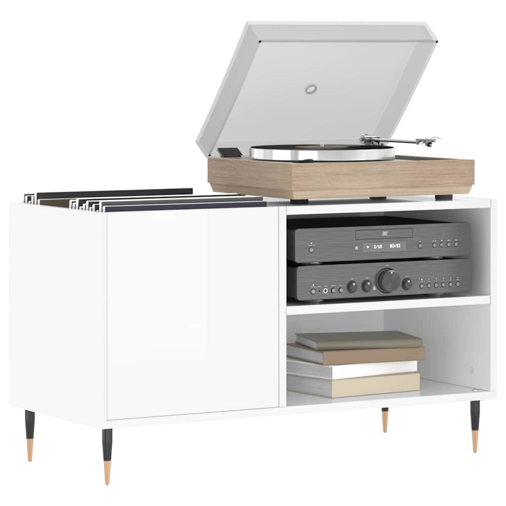 vinylskab 85x38x48 cm konstrueret træ hvid højglans