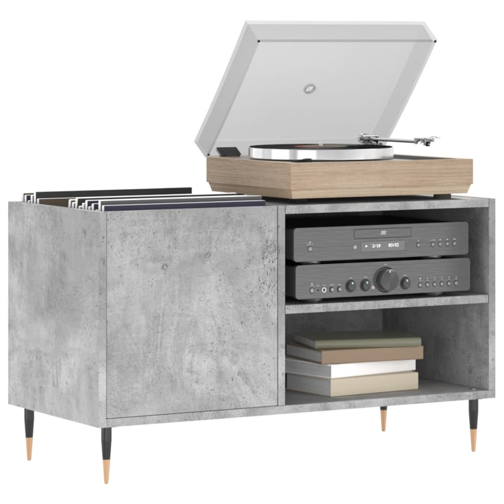 vinylskab 85x38x48 cm konstrueret træ betongrå