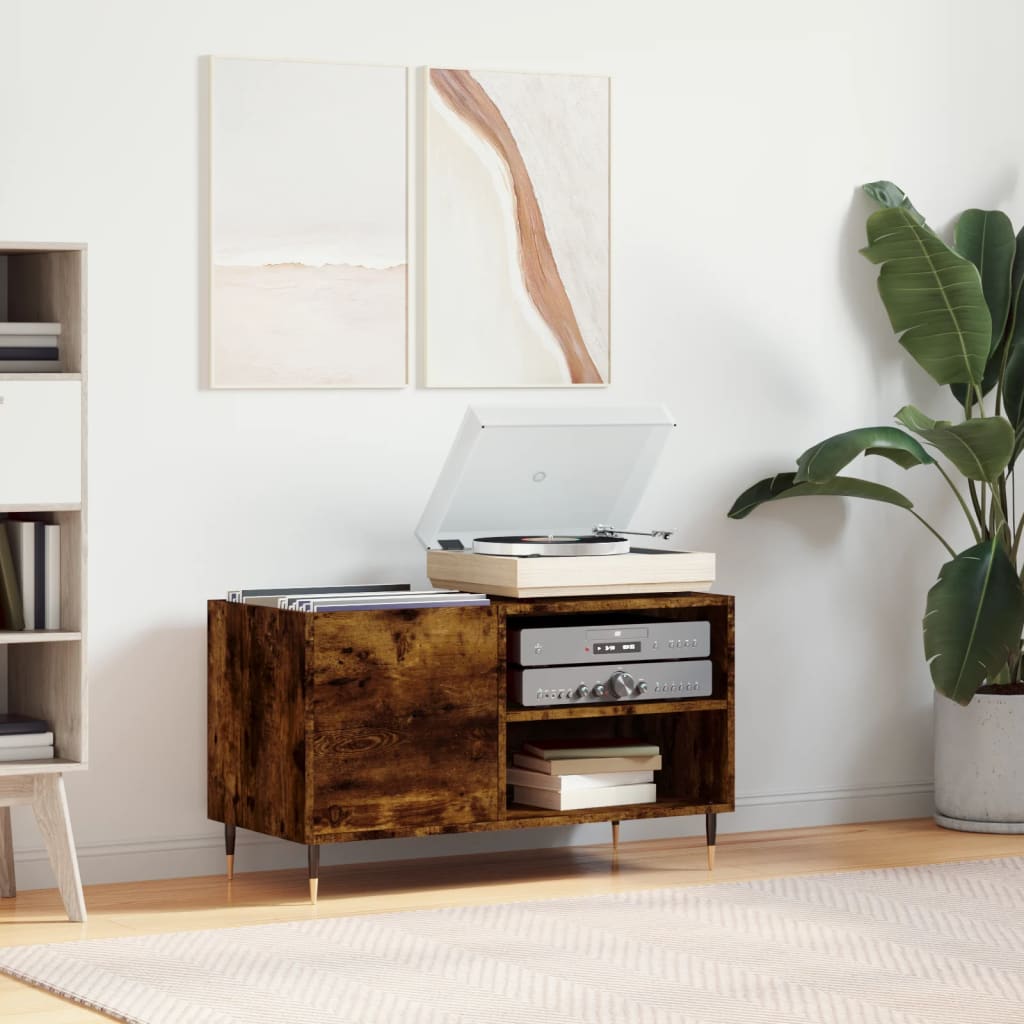 vinylskab 85x38x48 cm konstrueret træ røget sonoma-eg
