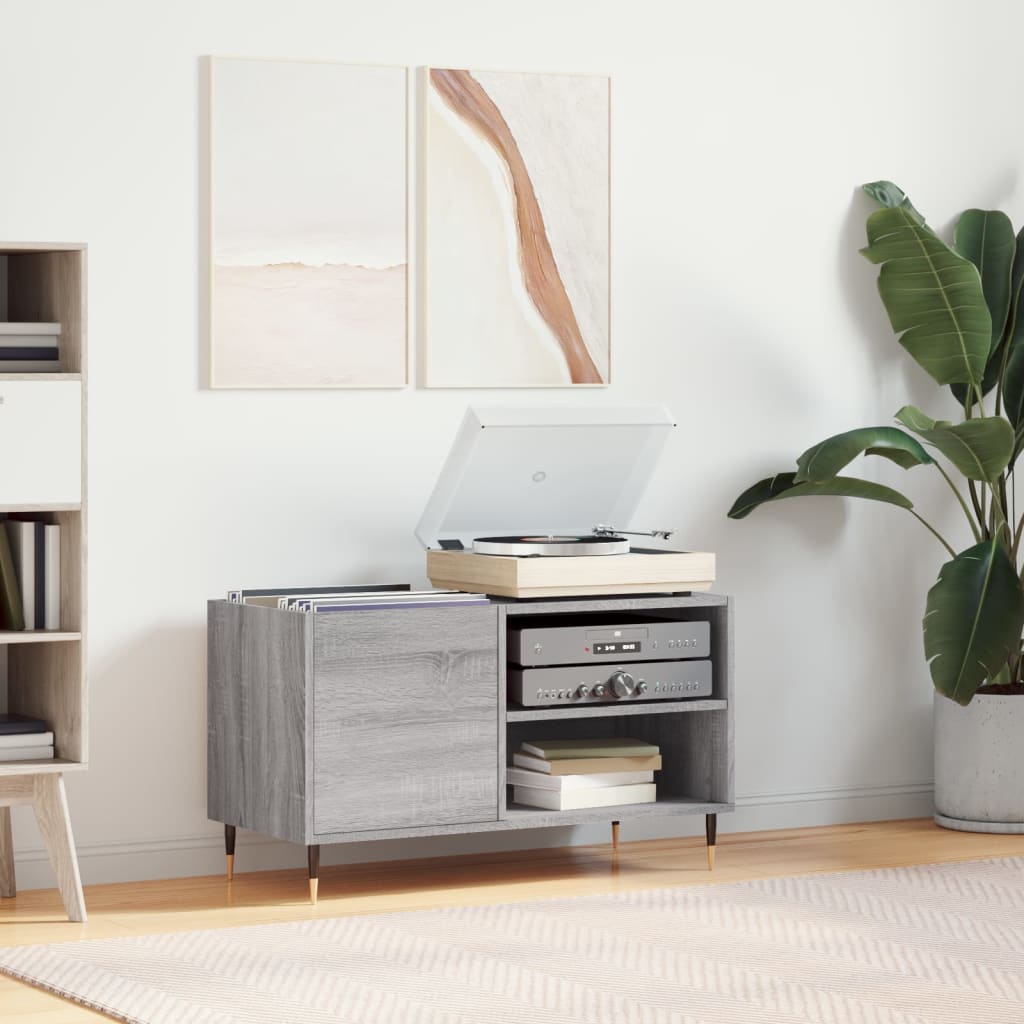 vinylskab 85x38x48 cm konstrueret træ grå sonoma-eg