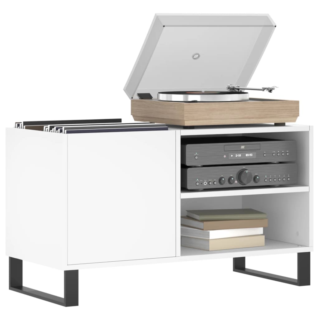 vinylskab 85x38x48 cm konstrueret træ hvid