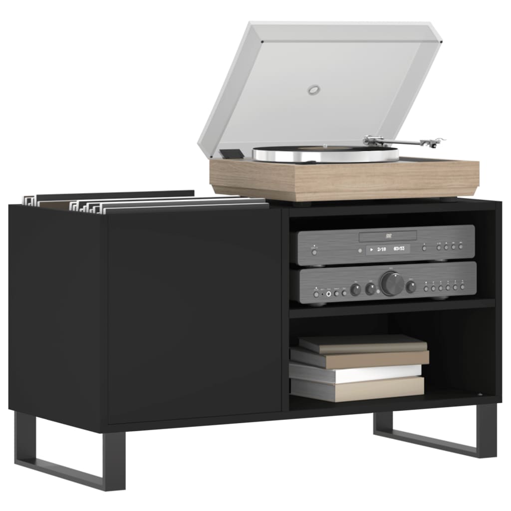 vinylskab 85x38x48 cm konstrueret træ sort