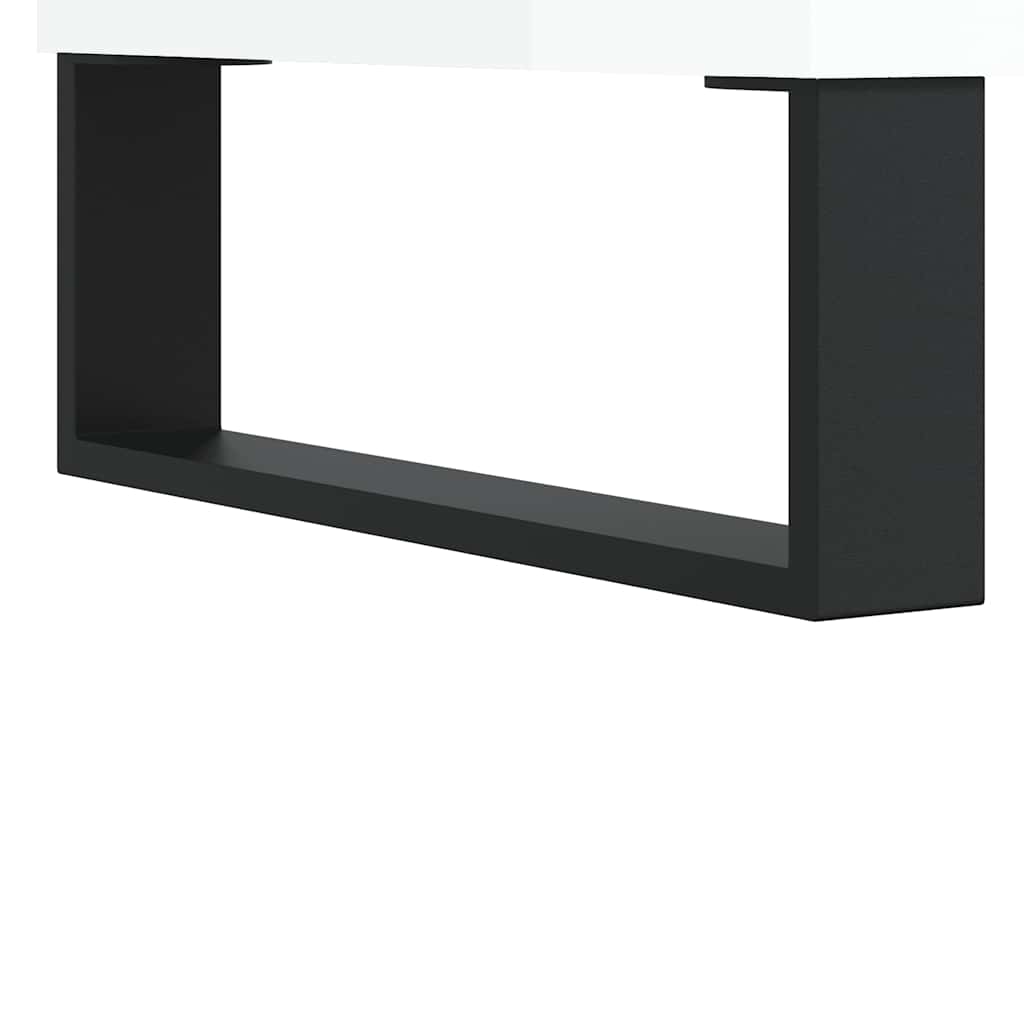 vinylskab 85x38x48 cm konstrueret træ hvid højglans
