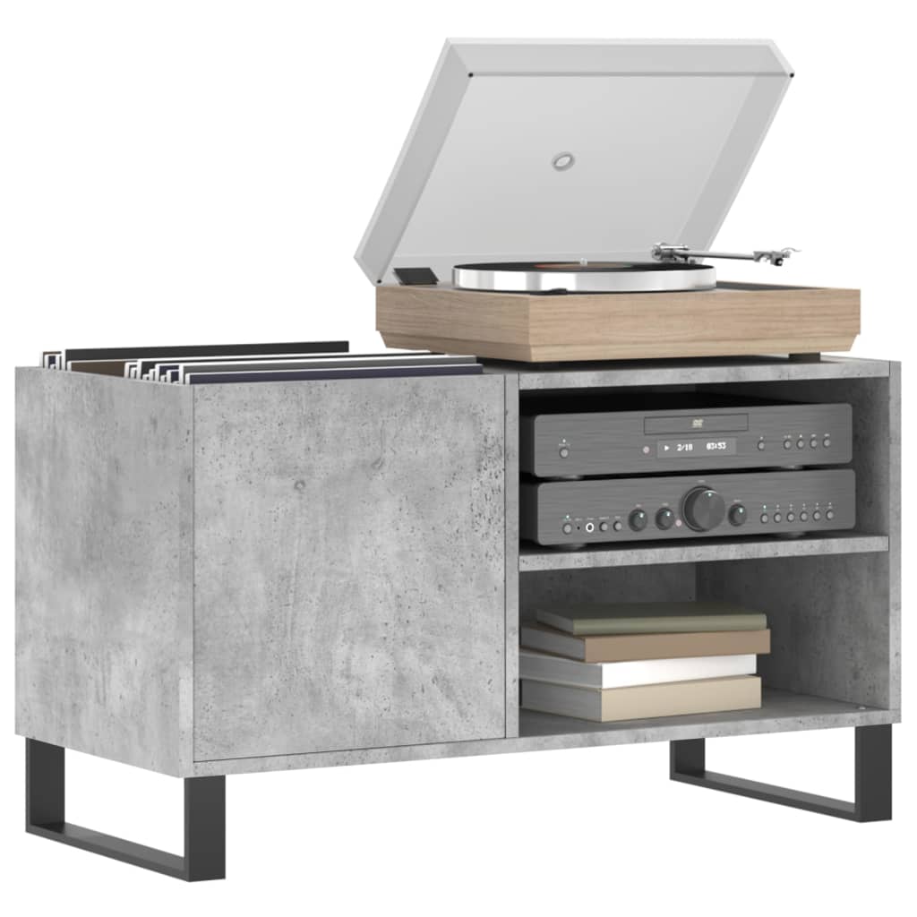 vinylskab 85x38x48 cm konstrueret træ betongrå