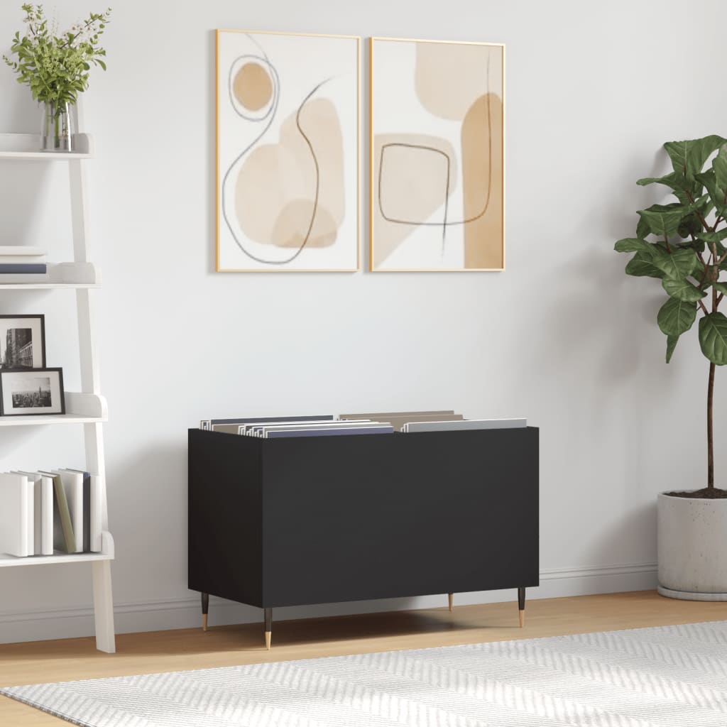 vinylskab 74,5x38x48 cm konstrueret træ sort