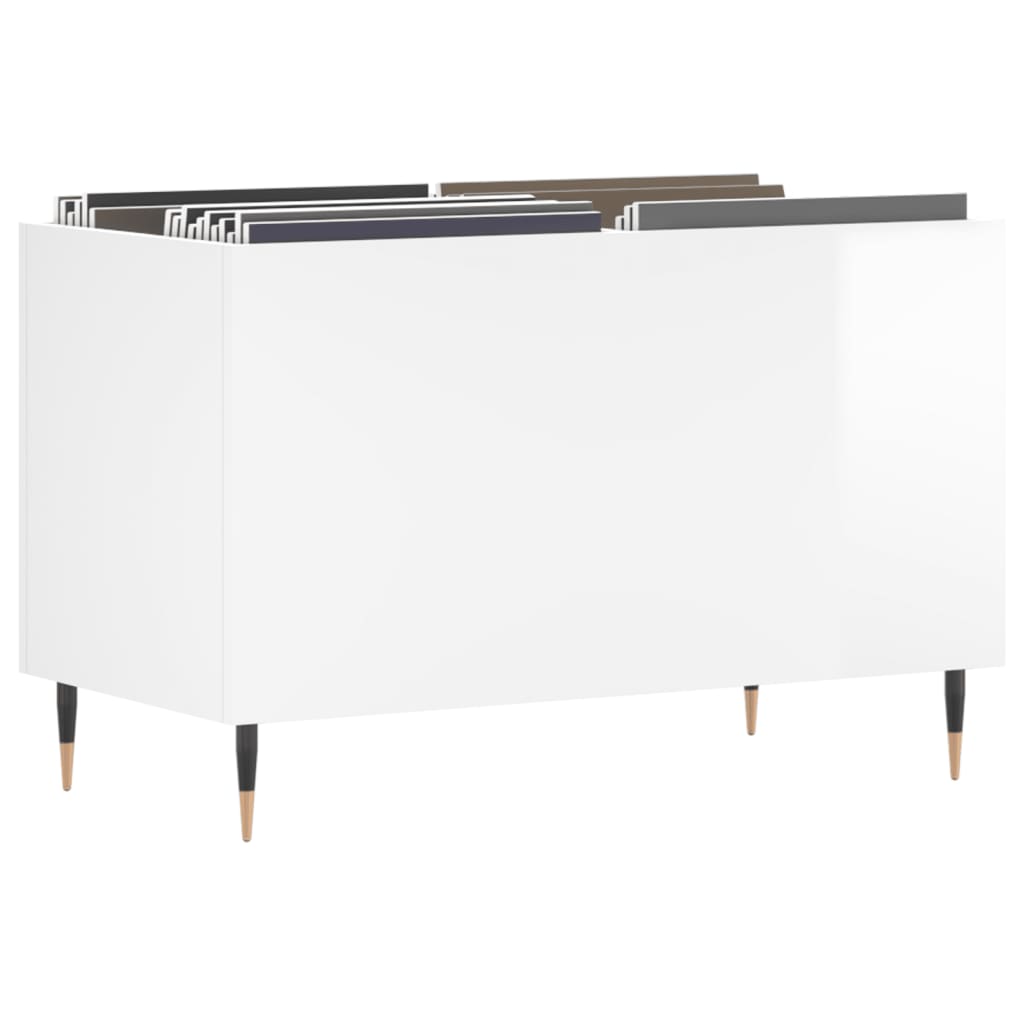 vinylskab 74,5x38x48 cm konstrueret træ hvid højglans