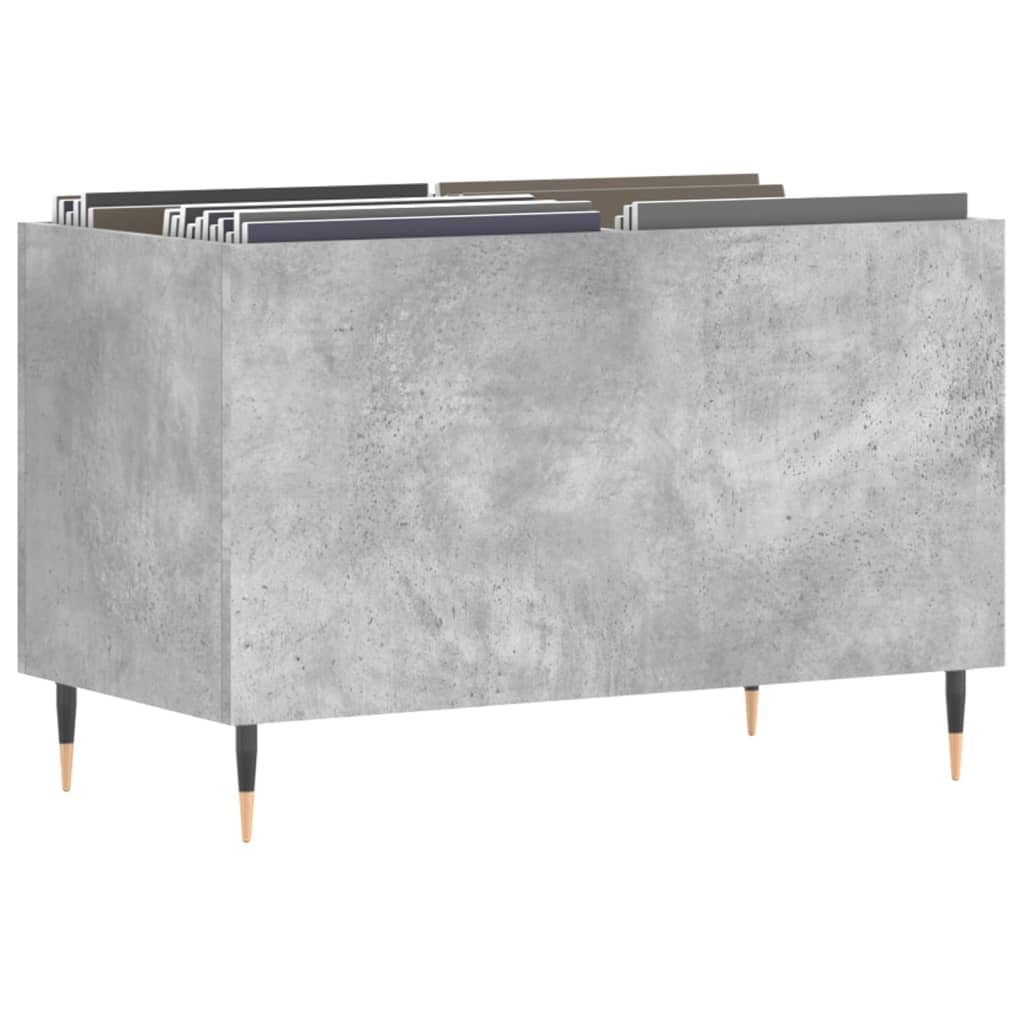 vinylskab 74,5x38x48 cm konstrueret træ betongrå