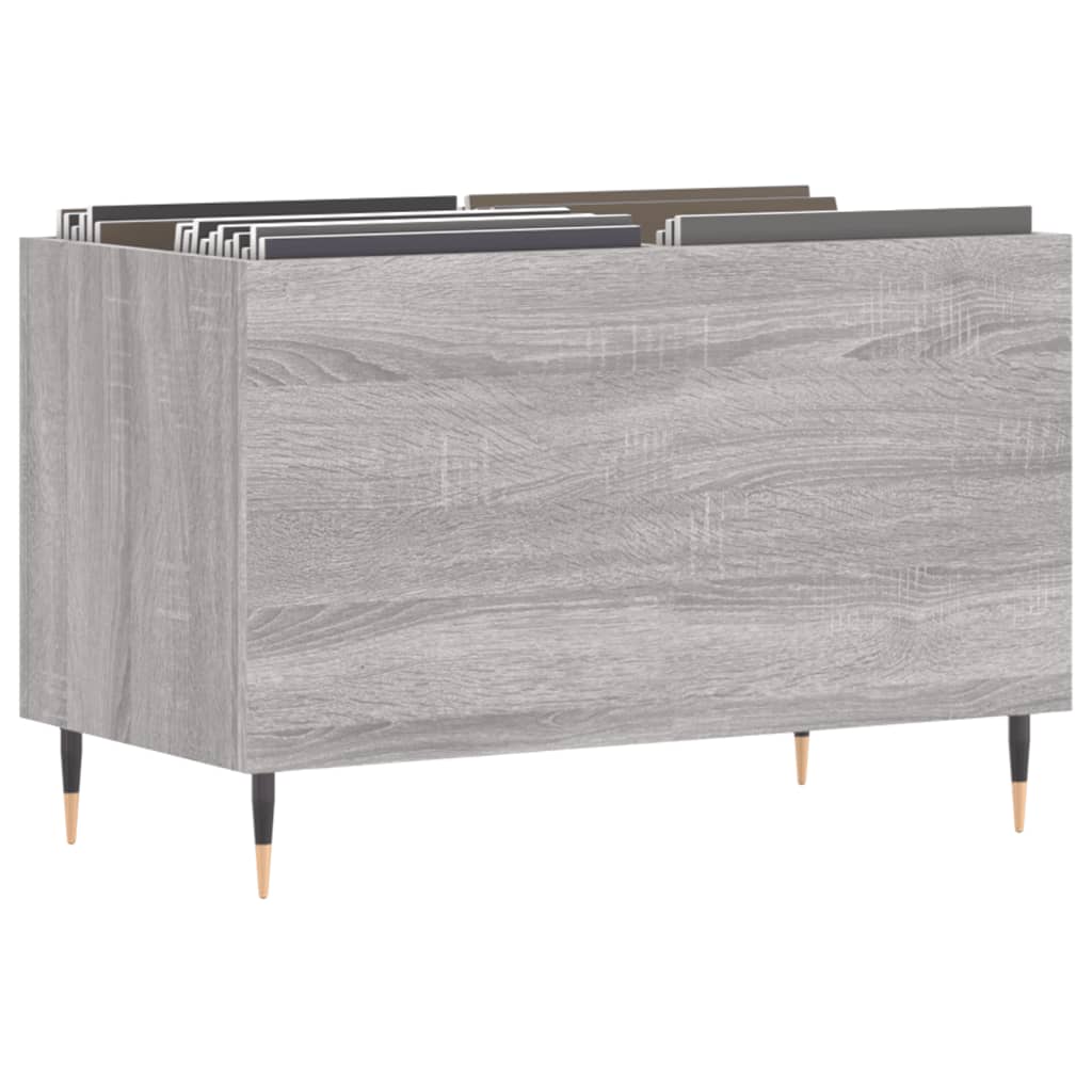 vinylskab 74,5x38x48 cm konstrueret træ grå sonoma-eg