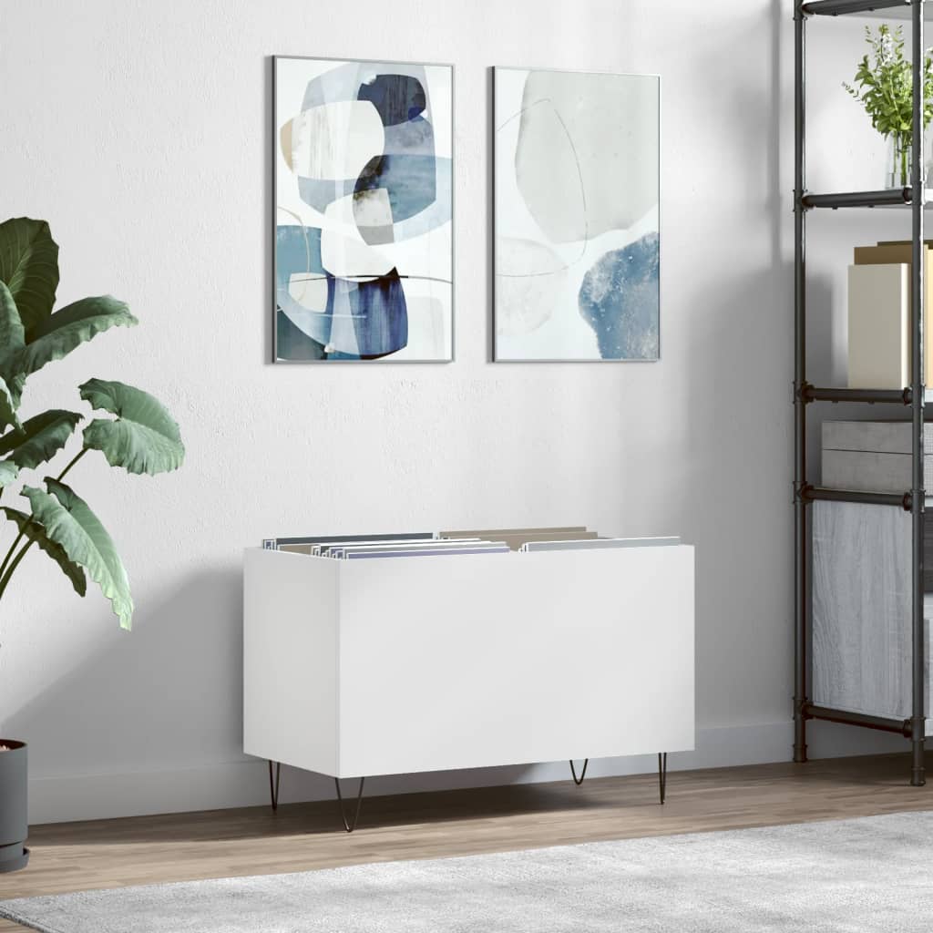 vinylskab 74,5x38x48 cm konstrueret træ hvid