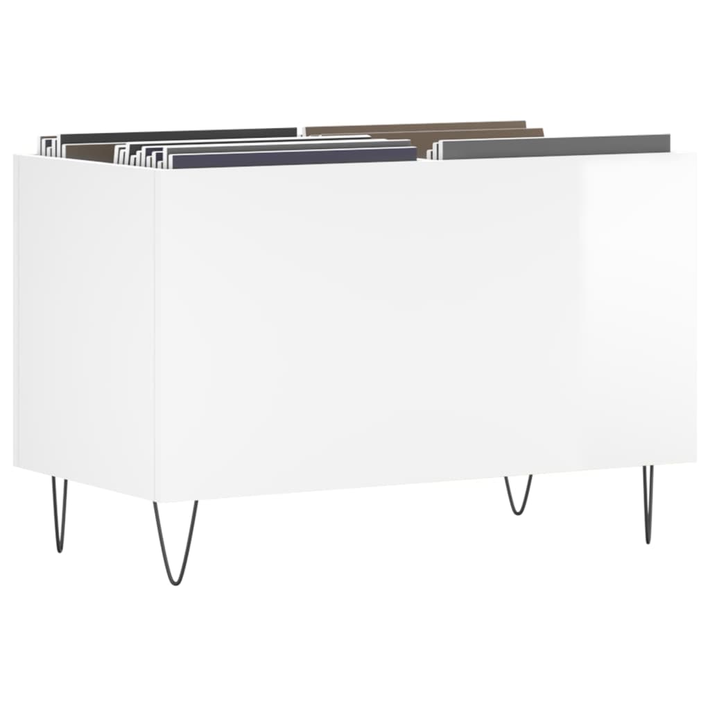 vinylskab 74,5x38x48 cm konstrueret træ hvid højglans