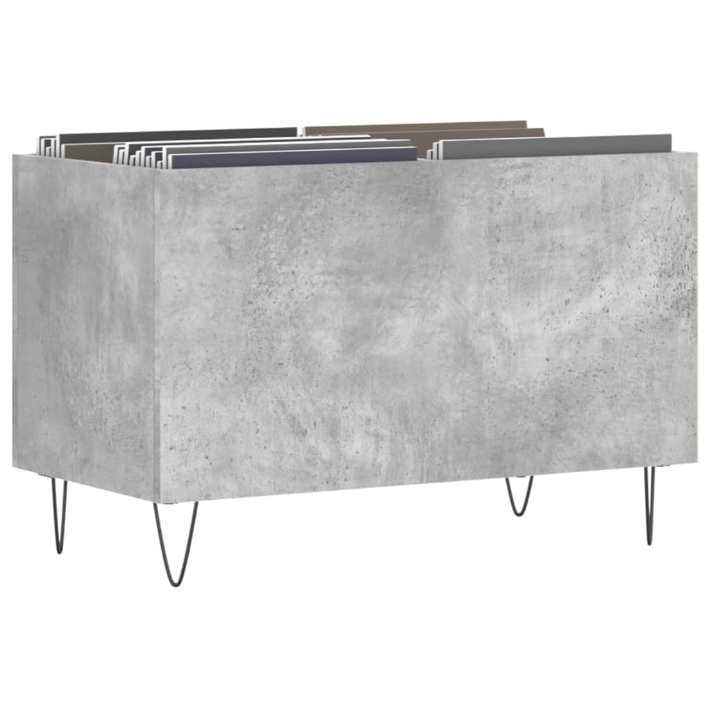 vinylskab 74,5x38x48 cm konstrueret træ betongrå