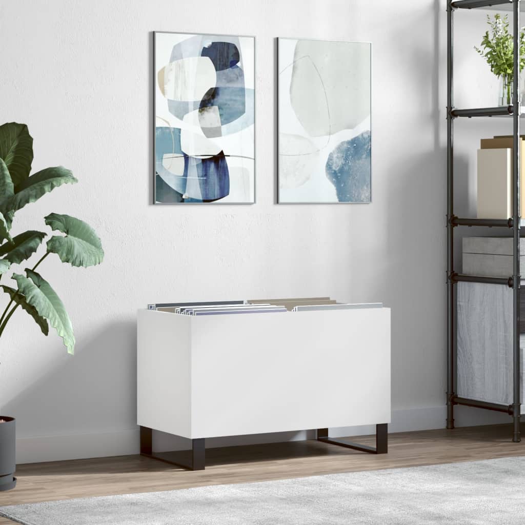 vinylskab 74,5x38x48 cm konstrueret træ hvid