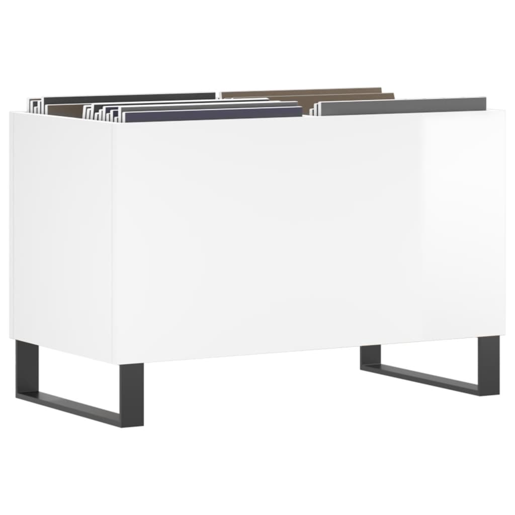 vinylskab 74,5x38x48 cm konstrueret træ hvid højglans