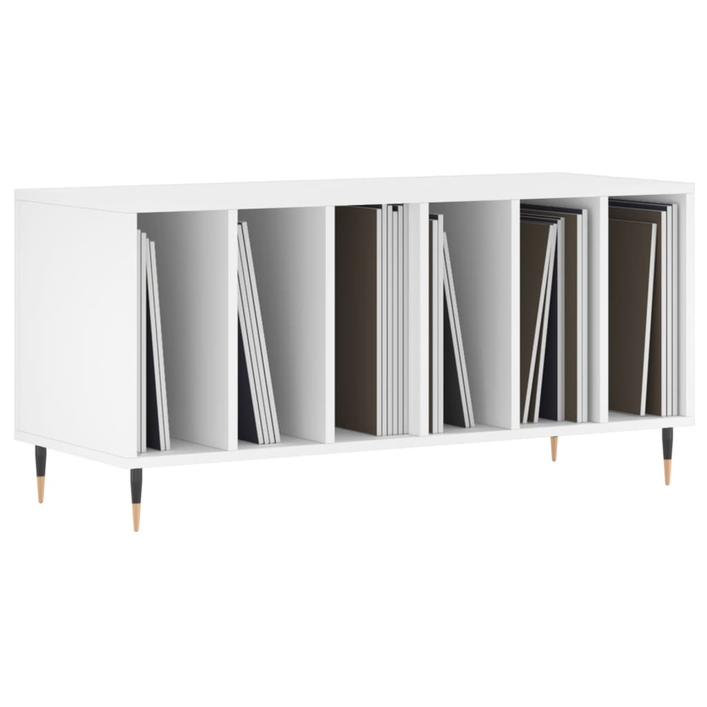 vinylskab 100x38x48 cm konstrueret træ hvid