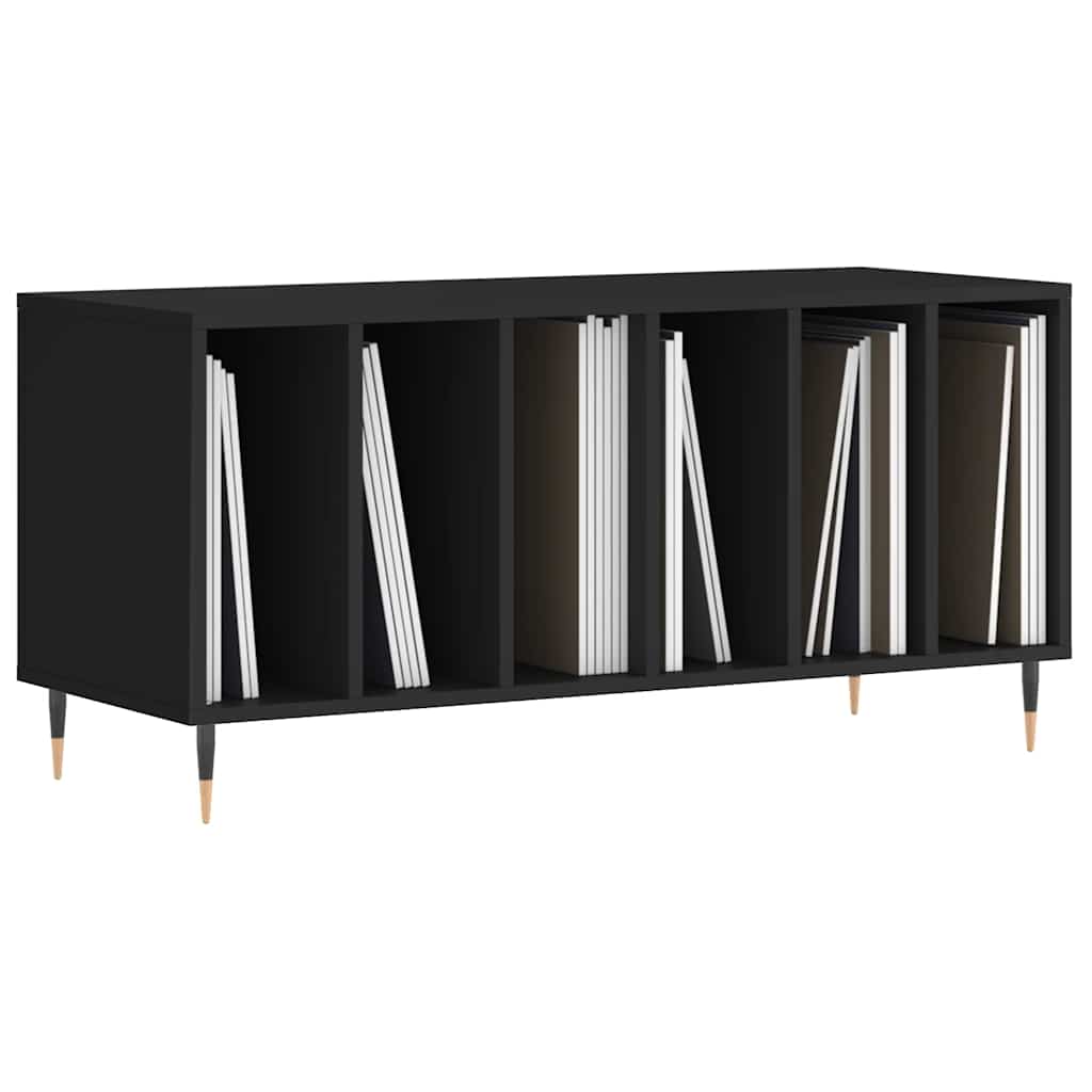 vinylskab 100x38x48 cm konstrueret træ sort