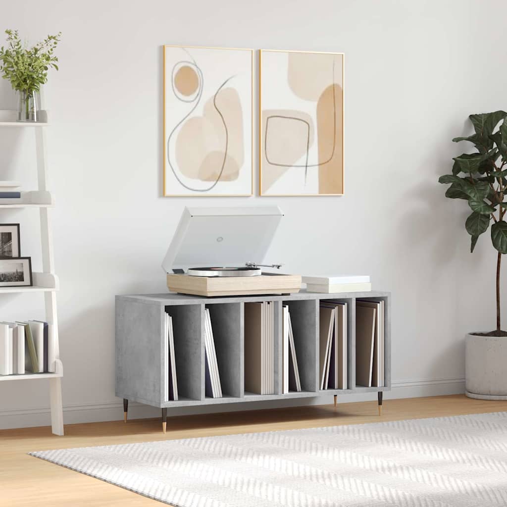 vinylskab 100x38x48 cm konstrueret træ betongrå