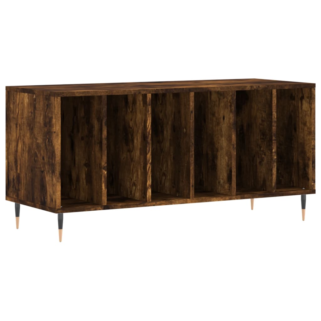 vinylskab 100x38x48 cm konstrueret træ røget egetræsfarve