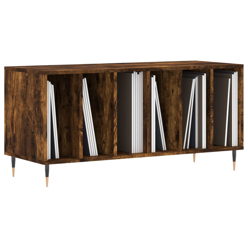vinylskab 100x38x48 cm konstrueret træ røget egetræsfarve