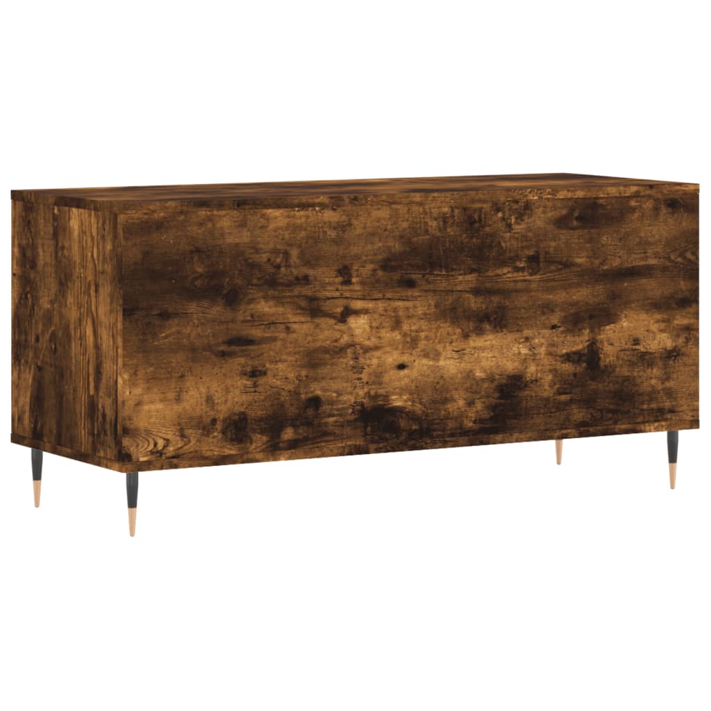 vinylskab 100x38x48 cm konstrueret træ røget egetræsfarve